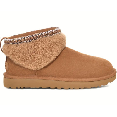 UGG Ultra Mini Lack Maxi Curly Boot Chestnut