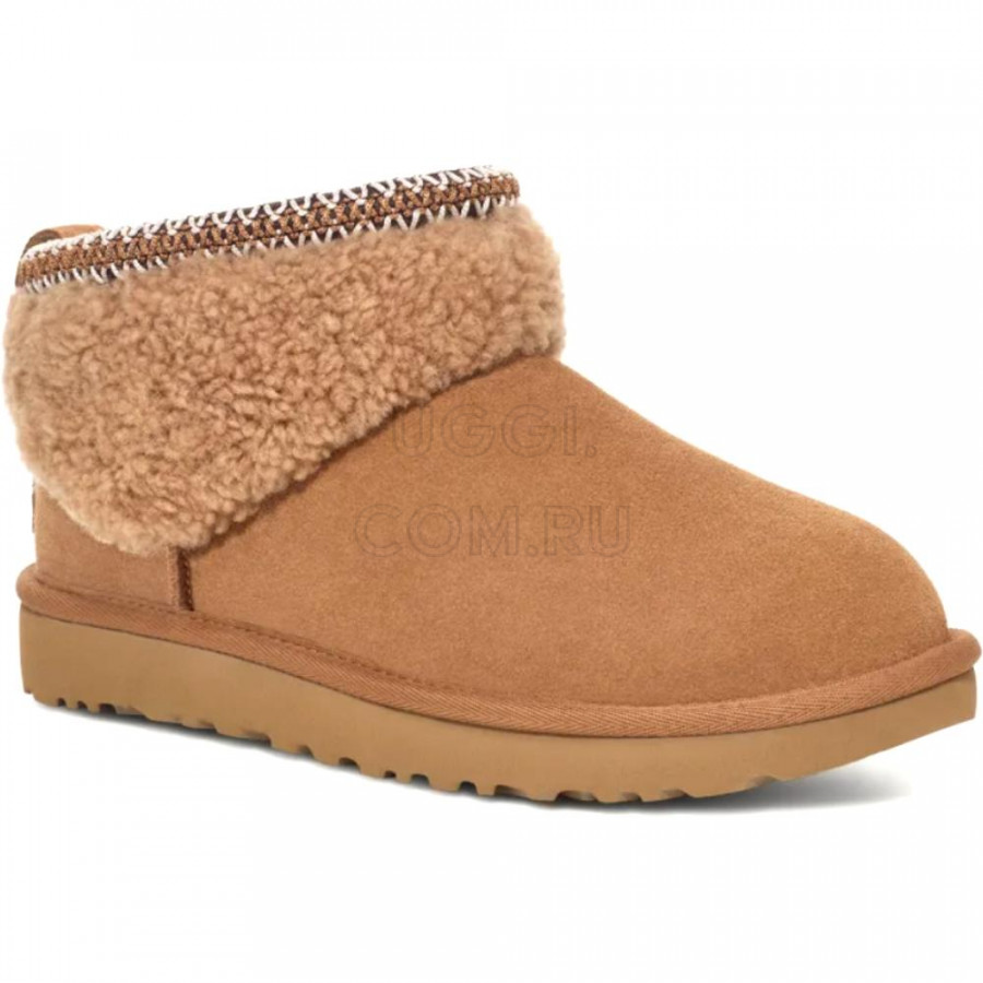 Женские UGG Ultra Mini Lack Maxi Curly Boot Chestnut