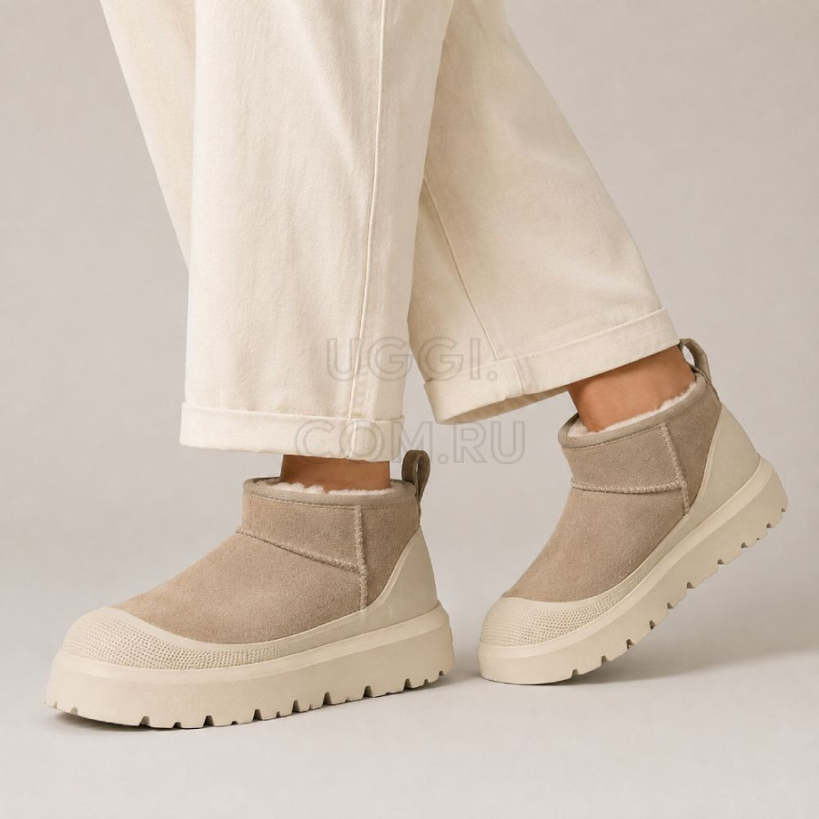 Женские UGG Ultra Mini Hybrid Mustard Seed / White