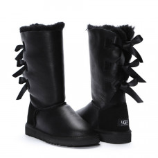 UGG Bailey Bow Tall Metallic Black