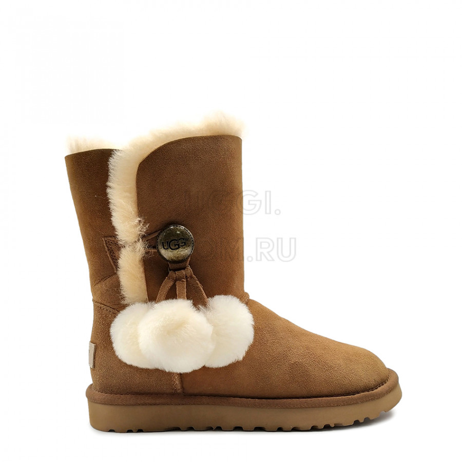 Женские UGG Bailey Button Pom Chestnut