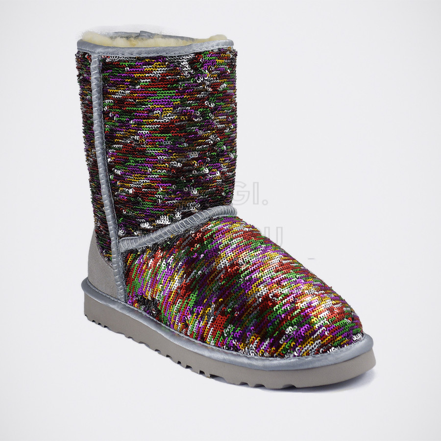 Женские UGG Classic Short Sparkles Camo Grey