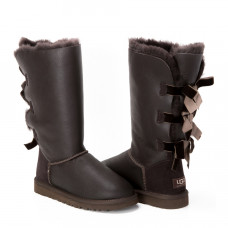 UGG Bailey Bow Tall Metallic Chocolate