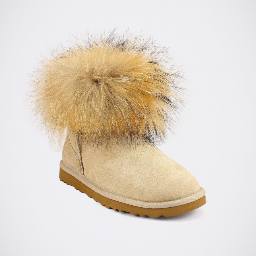Женские UGG Mini Fox Fur Sand