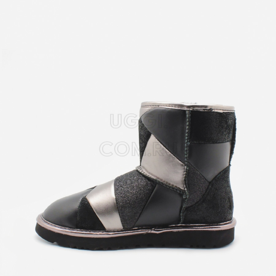 Женские UGG Classic Mini Glitter Patchwork Boot Black
