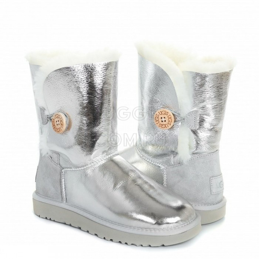 Женские UGG Bailey Button Metallic Silver