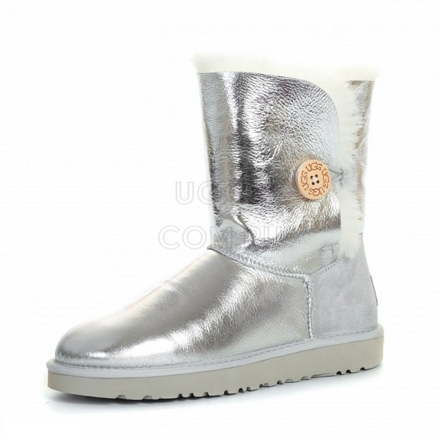 Женские UGG Bailey Button Metallic Silver