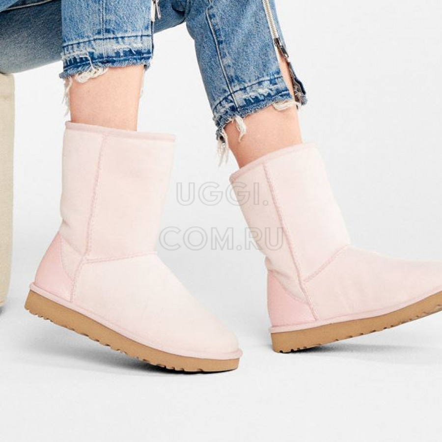 Женские UGG Classic Short II Metallic Seashell Pink