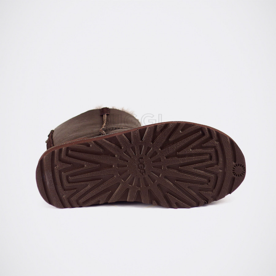 Женские UGG Classic Short Zip Metallic Chocolate
