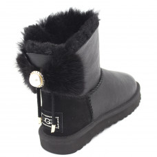 UGG Mini Ornate Bow Metallic Black