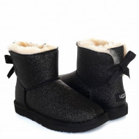 UGG Mini Bailey Bow Sparkle Black