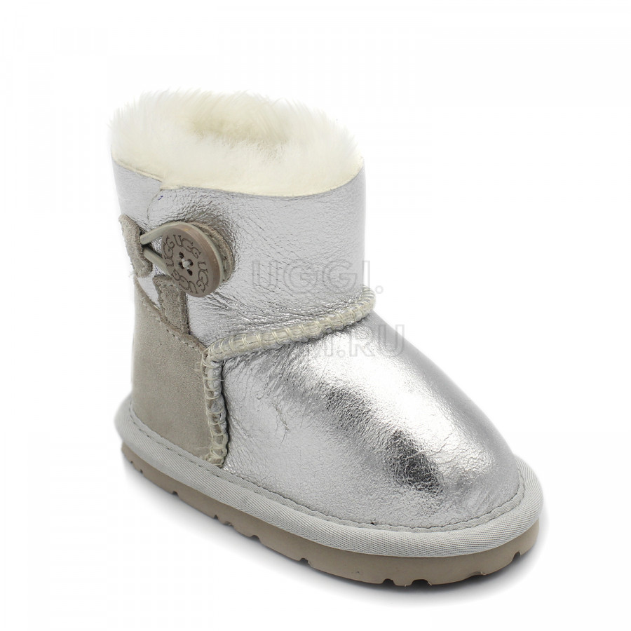 Детские UGG Baby Bailey Button Metallic Silver