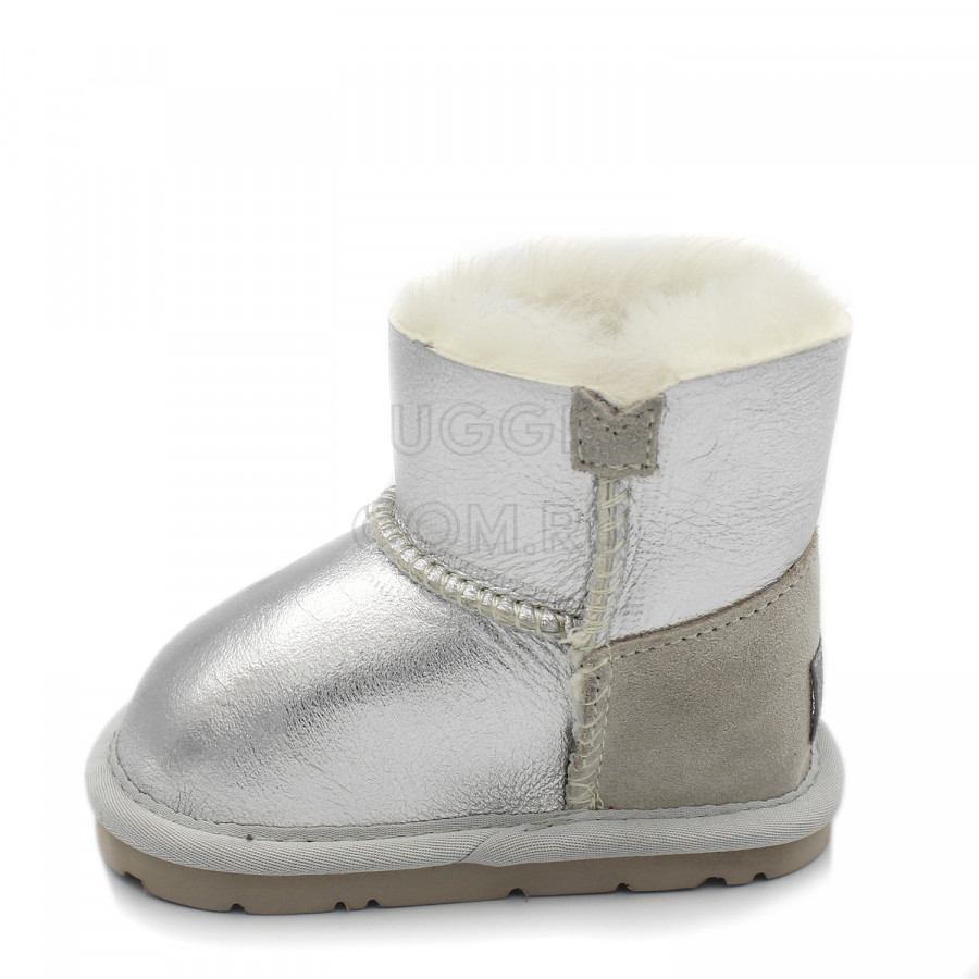 Детские UGG Baby Bailey Button Metallic Silver