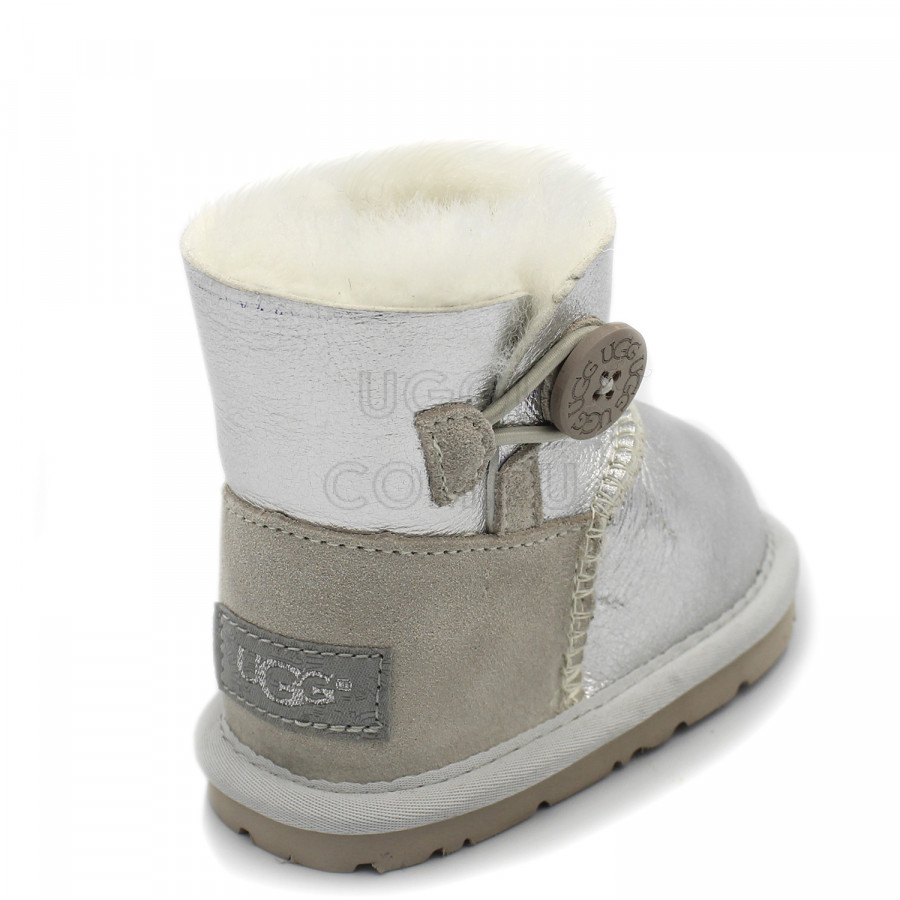 Детские UGG Baby Bailey Button Metallic Silver