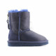 Детские UGG Kids Classic Short Zip Metallic Navy