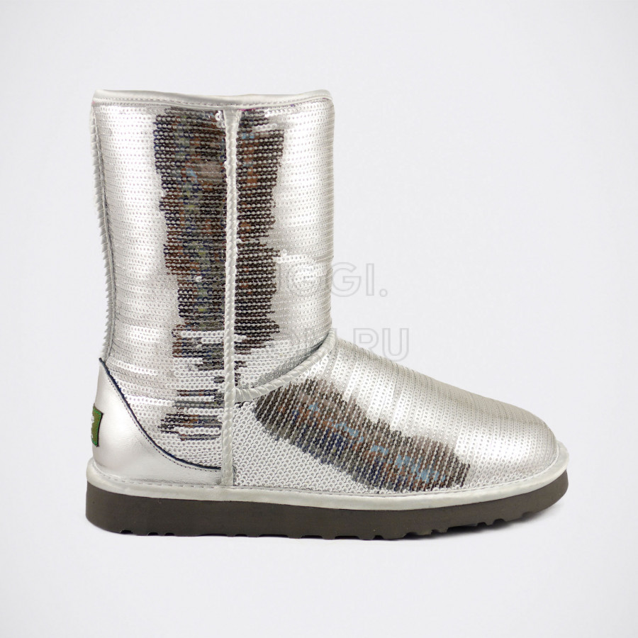 Женские UGG Classic Short Sparkles Silver