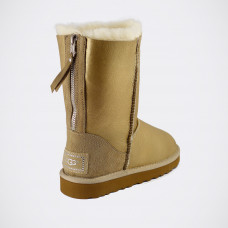 UGG Classic Short Zip Metallic Sand