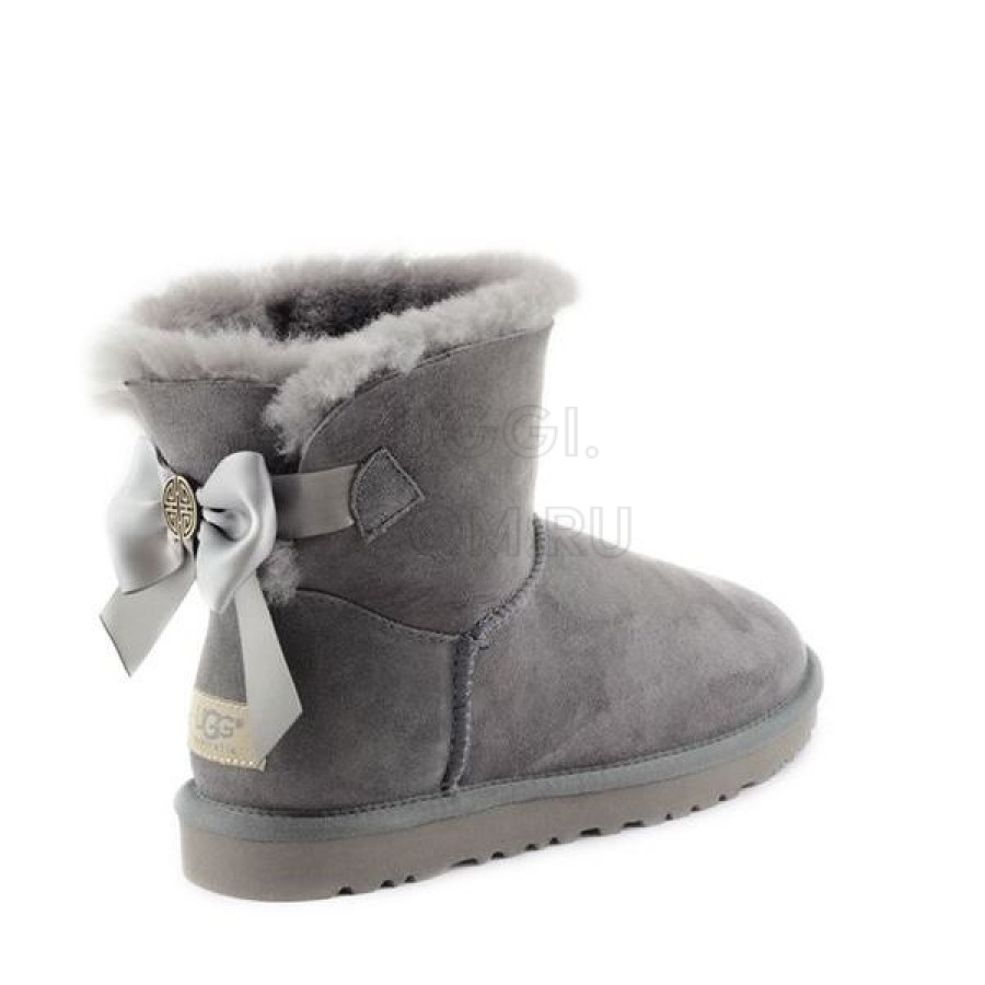Женские UGG Mini Bailey Bow Medallion Grey