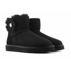UGG Mini Bailey Button Poppy Boot Black
