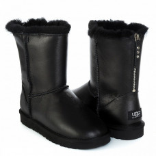UGG Short One Zip Leather Black