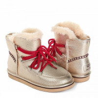 UGG Jimmy Choo Lodge Leather Gold