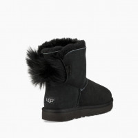 UGG Classic Mini Fluff Bow Boot Black