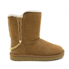 UGG Short Double Zip Chestnut