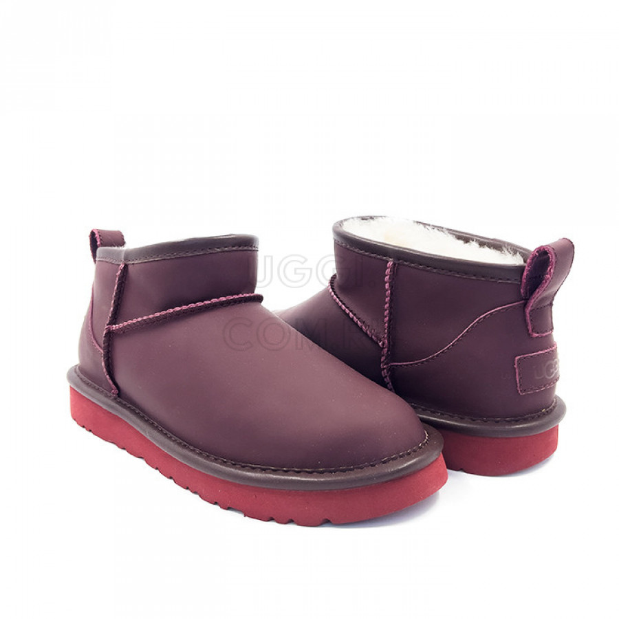 Женские UGG Classic Ultra Mini Leather Matte Wine Red