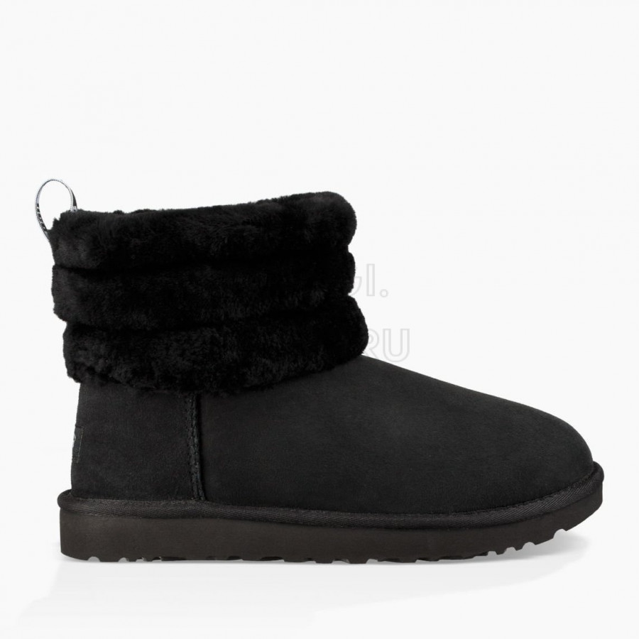 Женские UGG Classic Mini Fluff Quilted Boot Black