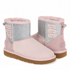 UGG Classic Mini Sparkle Boot Seashell Pink