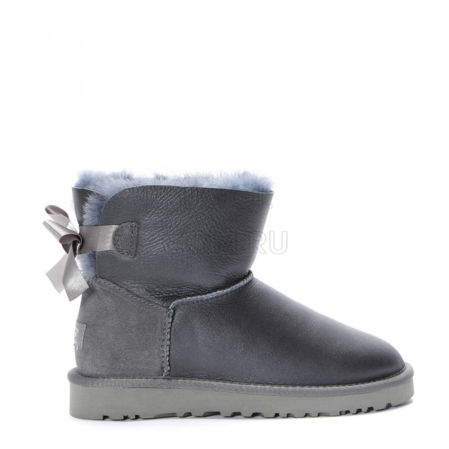 Женские UGG Mini Bailey Bow Metallic Grey