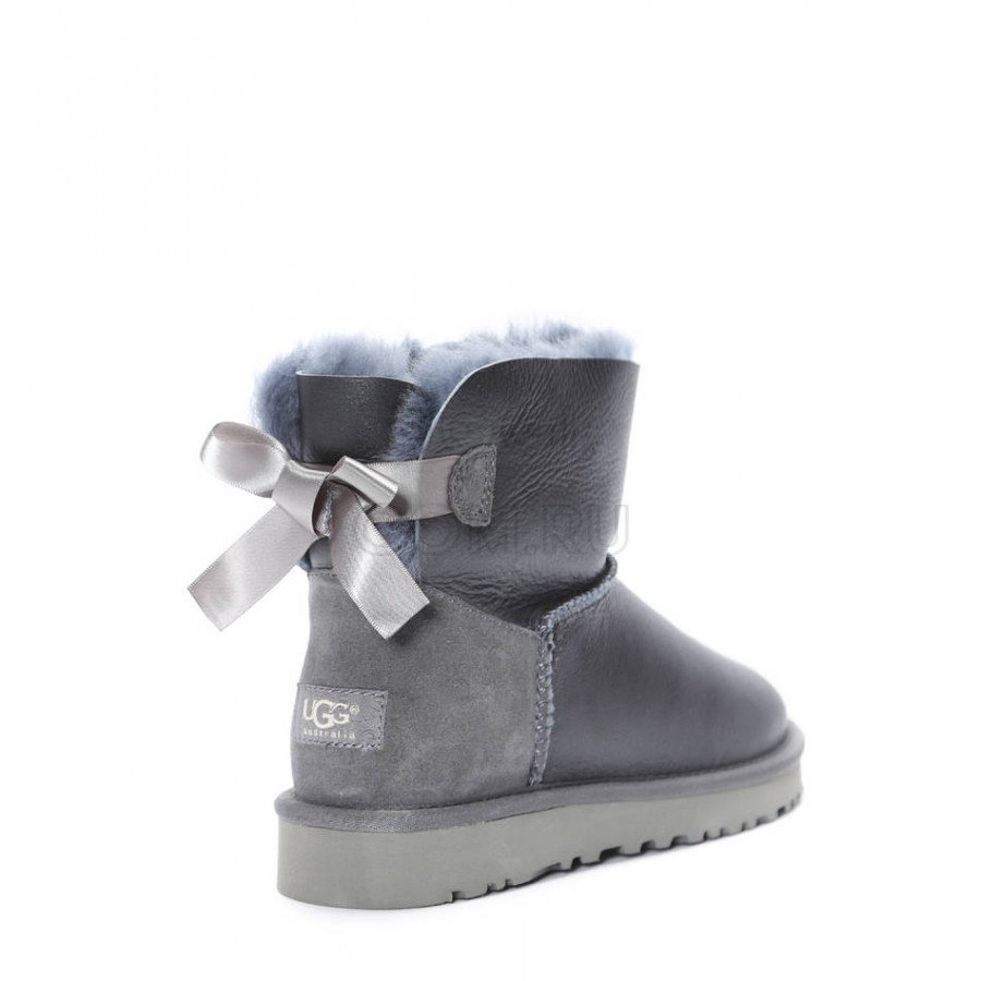Женские UGG Mini Bailey Bow Metallic Grey