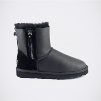 UGG Classic Mini Double Zip Metallic Black
