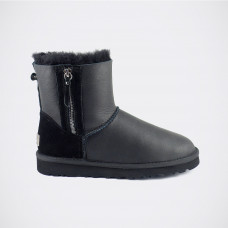 UGG Classic Mini Double Zip Metallic Black