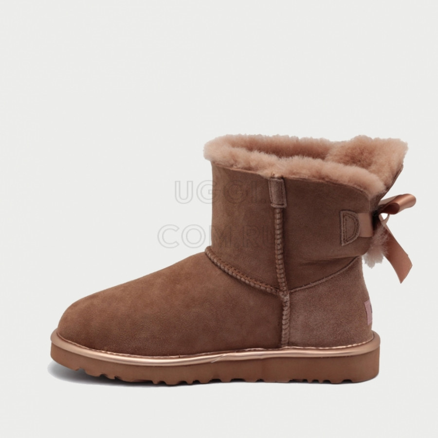 Женские UGG Mini Bailey Bow II Metallic Driftwood
