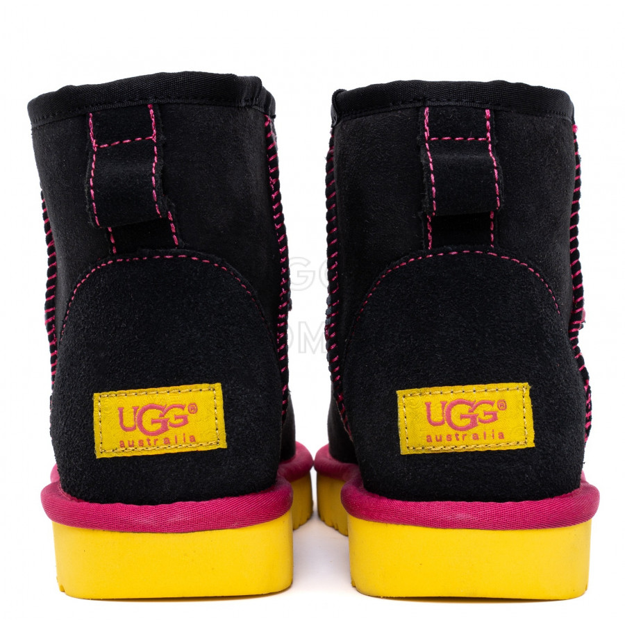 Женские UGG Classic Mini II Black-Yellow