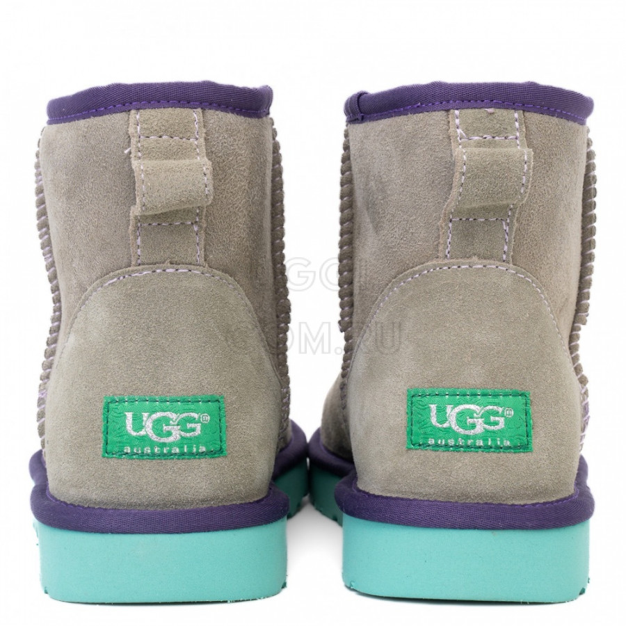 Женские UGG Classic Mini II Grey-Aqua