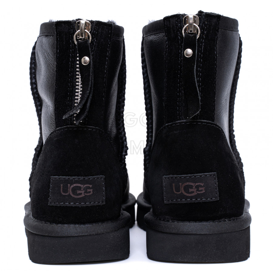 Женские UGG Classic Mini Zip Metallic II Black