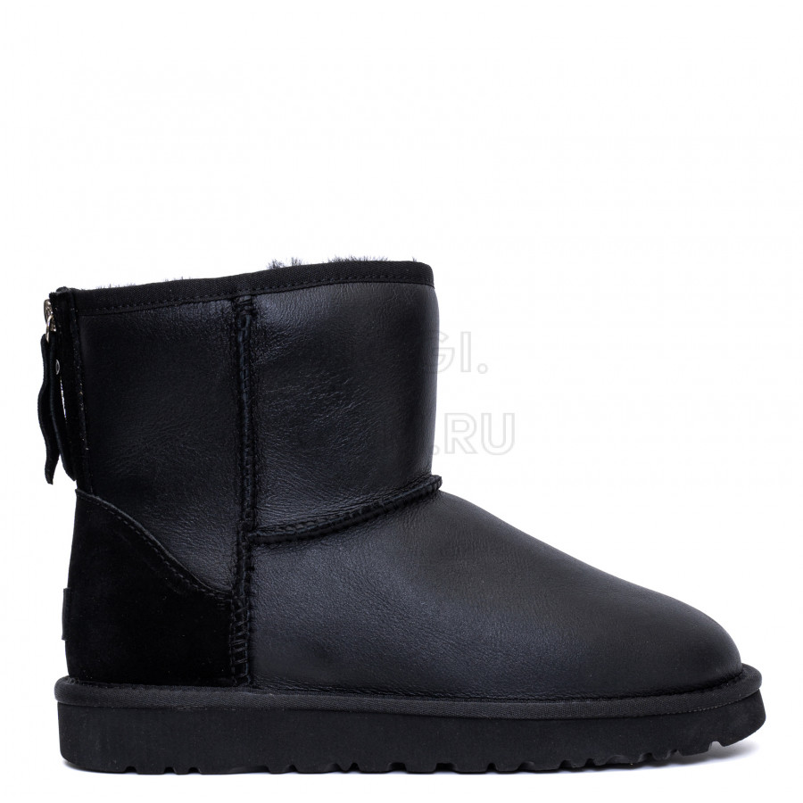 Женские UGG Classic Mini Zip Metallic II Black