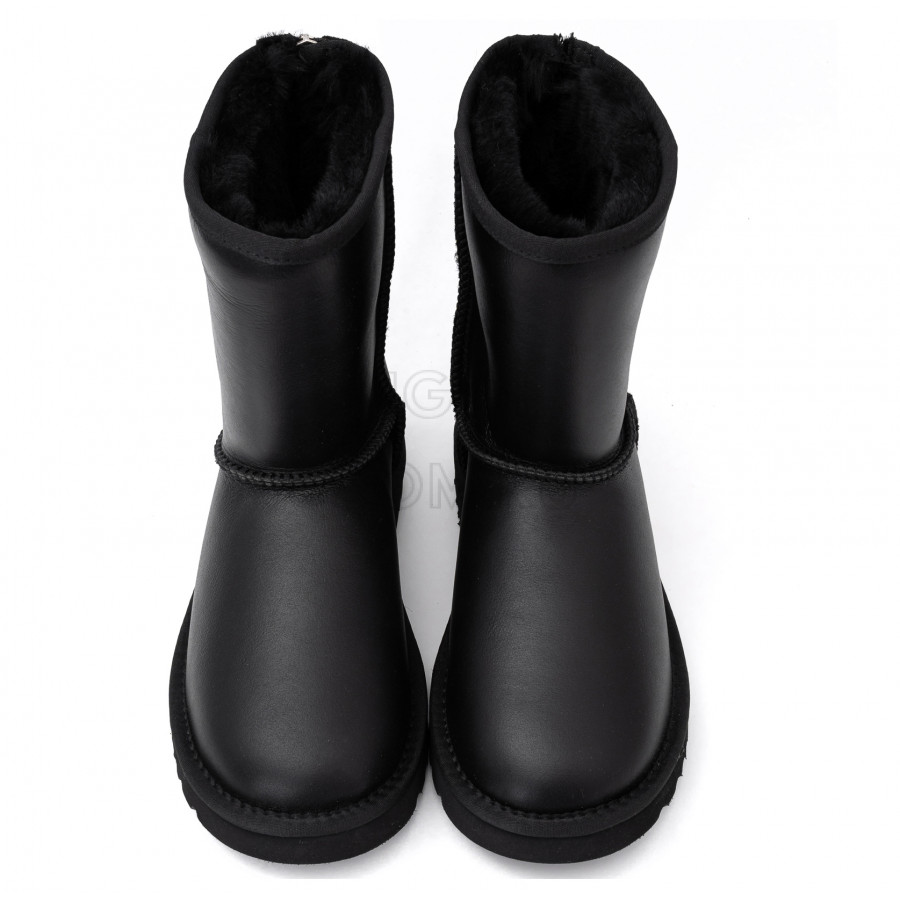 Женские UGG Classic Short Zip Metallic Black