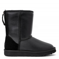 UGG Classic Short Zip Metallic Black