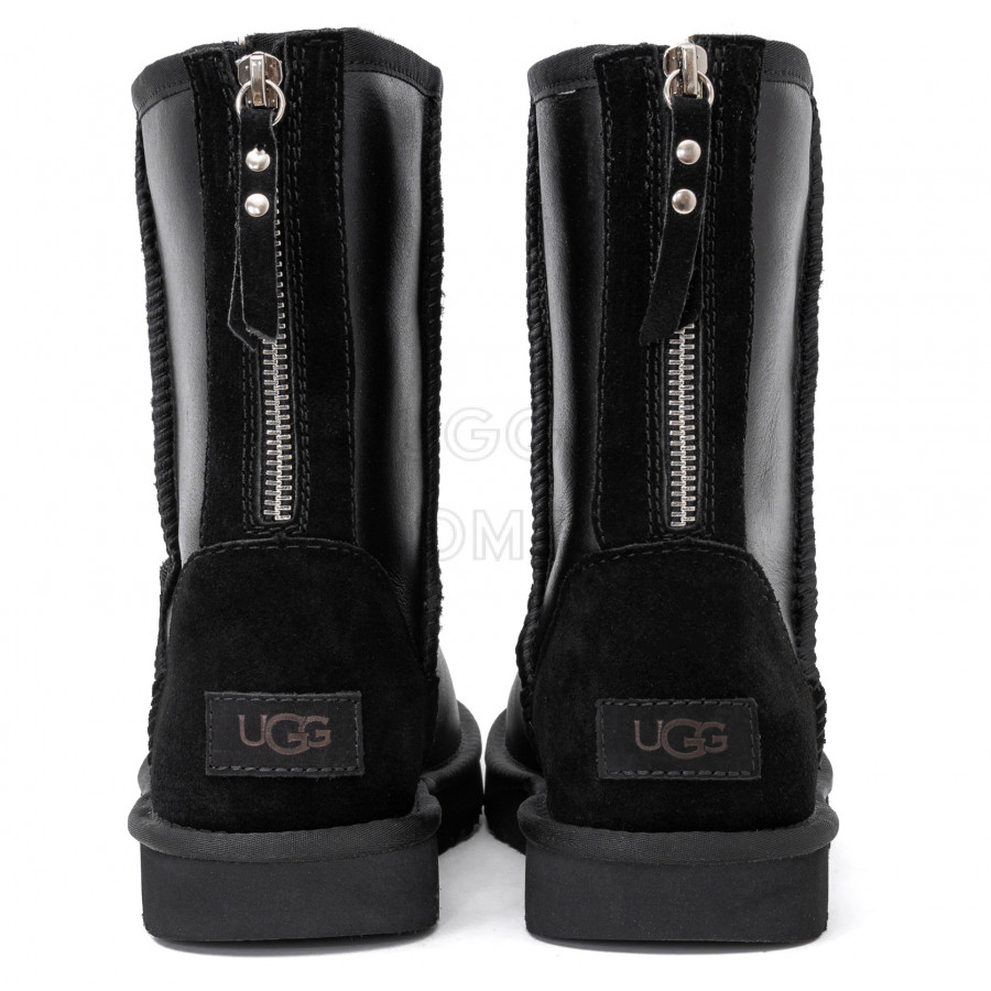 Женские UGG Classic Short Zip Metallic Black