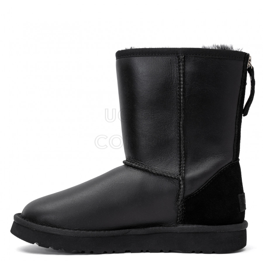 Женские UGG Classic Short Zip Metallic Black