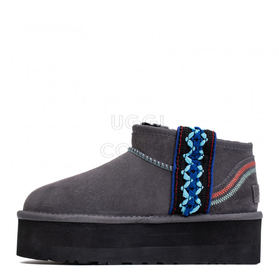 Женские UGG Classic Ultra Mini Braid Platform Grey