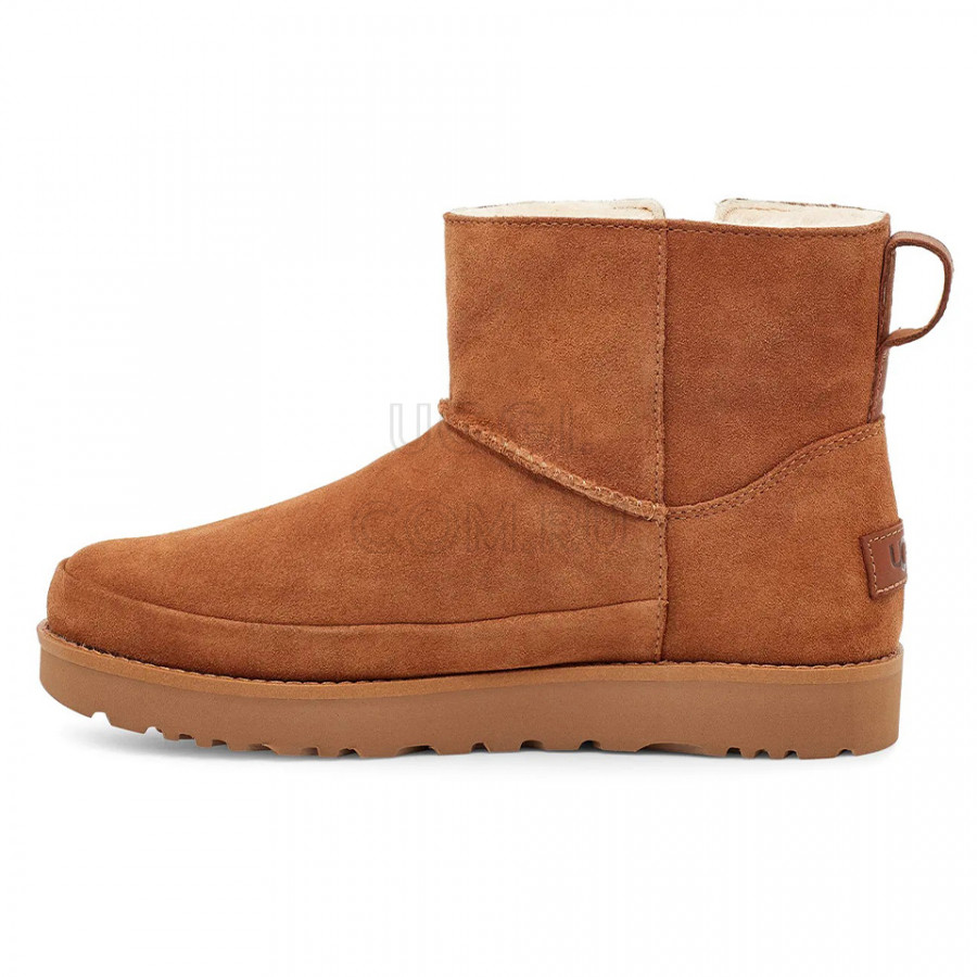 Женские UGG Classic Zip Mini Suede Chestnut