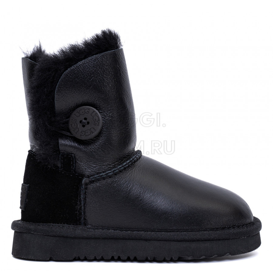 Детские UGG Kids Bailey Button Metallic Black