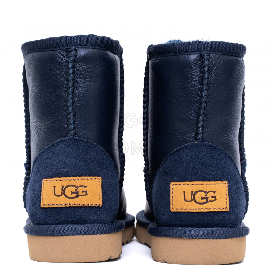 Детские UGG Kids Classic Short Metallic Navy