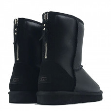 UGG Mens Classic Short Zip Metallic Black