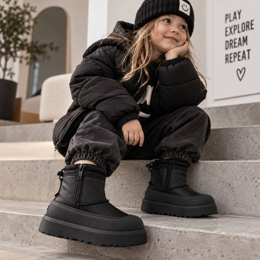 Детские UGG Kids Mini Weather Hybrid Leather Black
