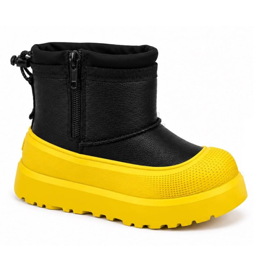 Детские UGG Kids Mini Weather Hybrid Leather Black/Summer Wheat